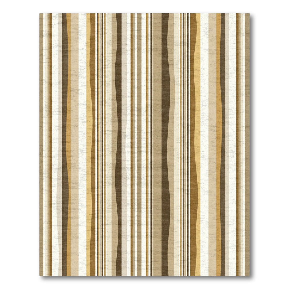 Brown Cream Wavy Vertical Bands Rug