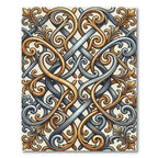 Intricate Gold Gray Celtic Knot Rug