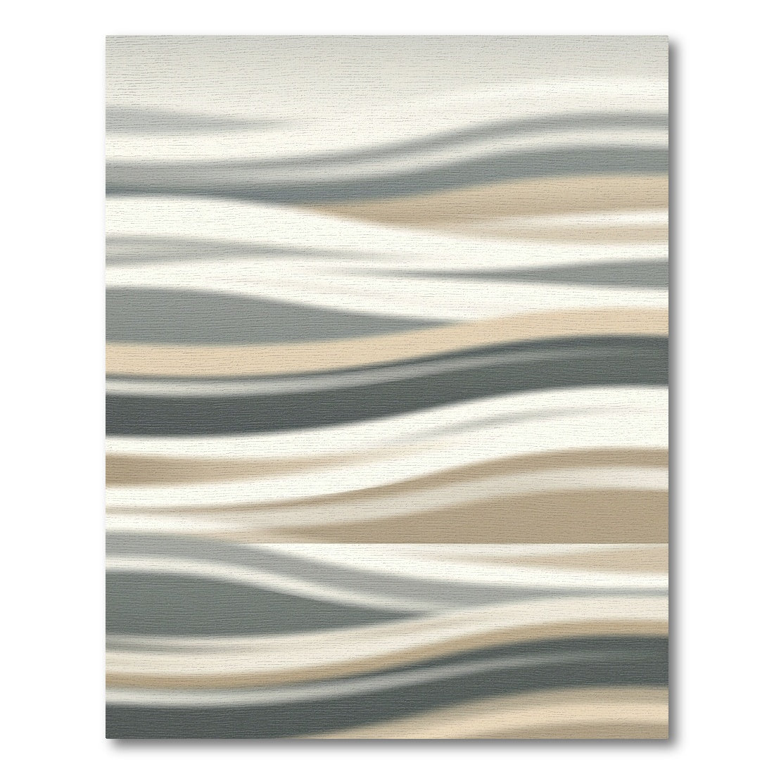 Modern Abstract Neutral Wavy Stripe Rug