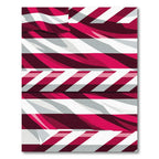 Crimson White Abstract Stripe Rug