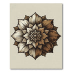 Sepia Tone Antique Floral Symmetry Rug