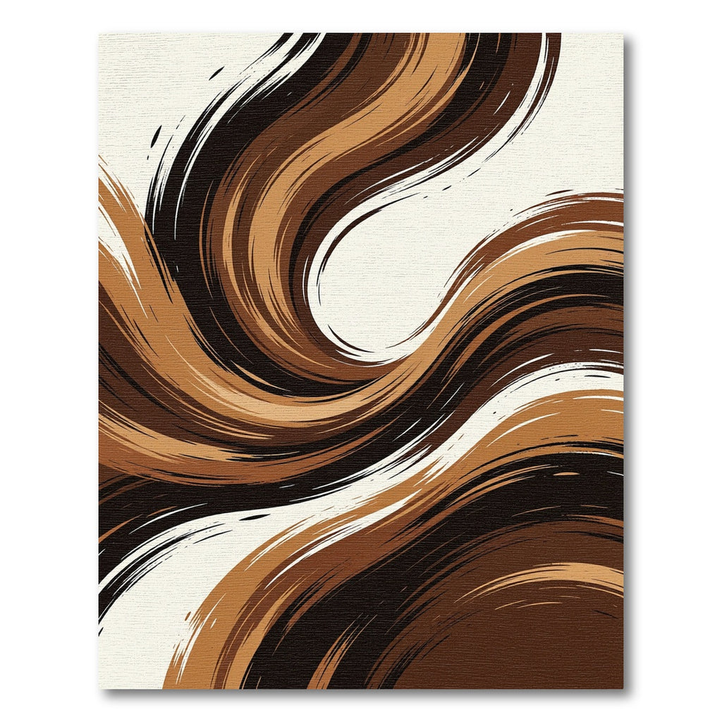 Rich Earth Tones Swirling Brushstroke Rug