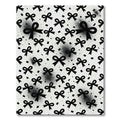 Black Bows and Dotted Minimalist Monochrome Rug