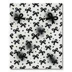 Black Bows and Dotted Minimalist Monochrome Rug