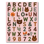 Whimsical Woodland Alphabet Animals Leaves Rug