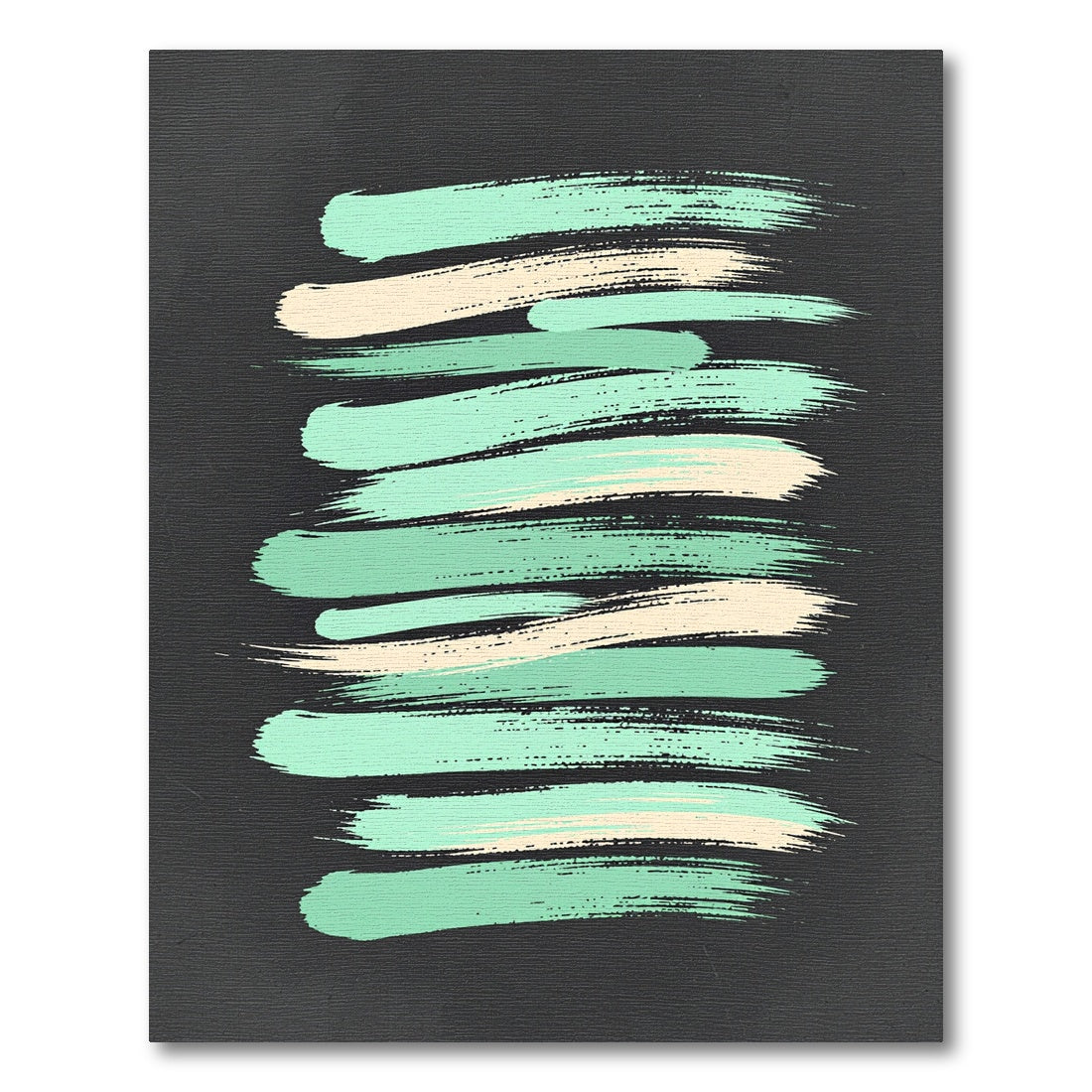 Mint Peach Horizontal Brush Strokes Rug