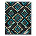 Black Aqua Cream Geometric Arrows Rug