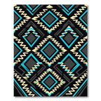 Black Aqua Cream Geometric Arrows Rug