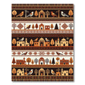 Earthy Terracotta Architectural Bird Meadow Rug
