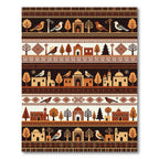 Earthy Terracotta Architectural Bird Meadow Rug