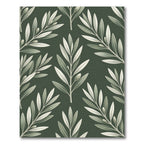 Elegant Olive Branch Deep Green Rug
