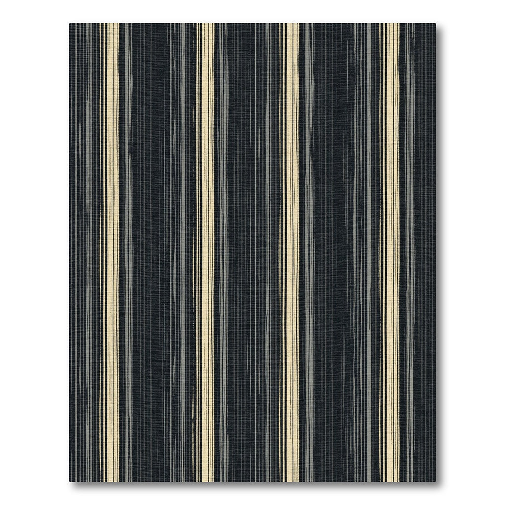 Sophisticated Black and Cream Vertical Stripe Rug