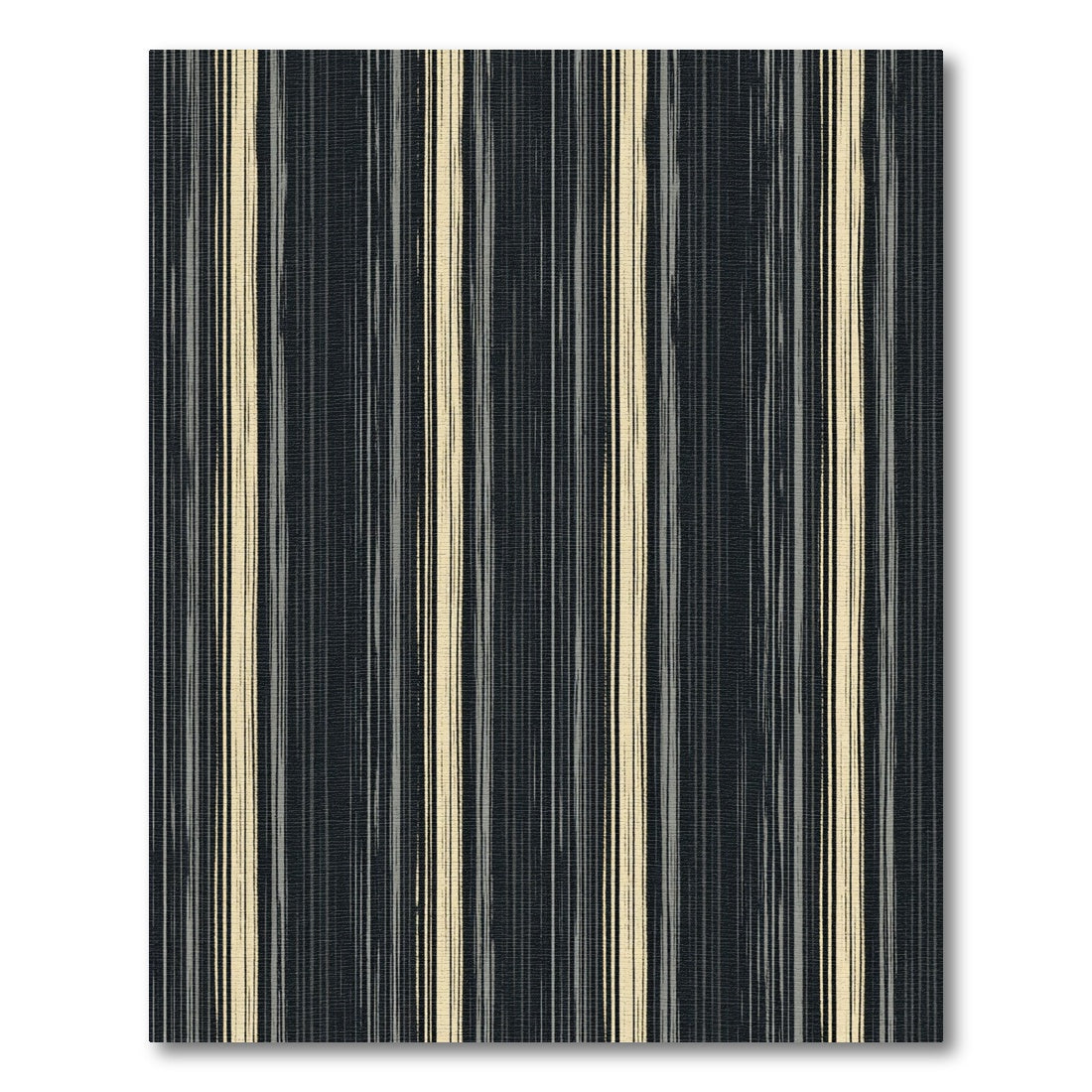 Sophisticated Black and Cream Vertical Stripe Rug