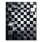 Monochromatic Three Dimensional Metallic Cube Structure Rug