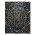 Antique Teal Gold Mandala Filigree Rug