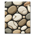 Earthy Stone and Mushroom Pebble Composition Rug