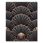 Art Deco Black Gold Fan Rug