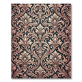 Bronze Damask Flourish Background Rug