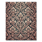 Bronze Damask Flourish Background Rug