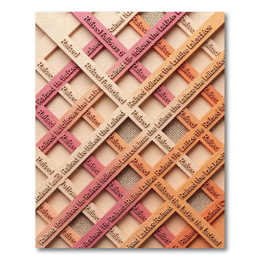 Pink Orange Lattice Texture Rug