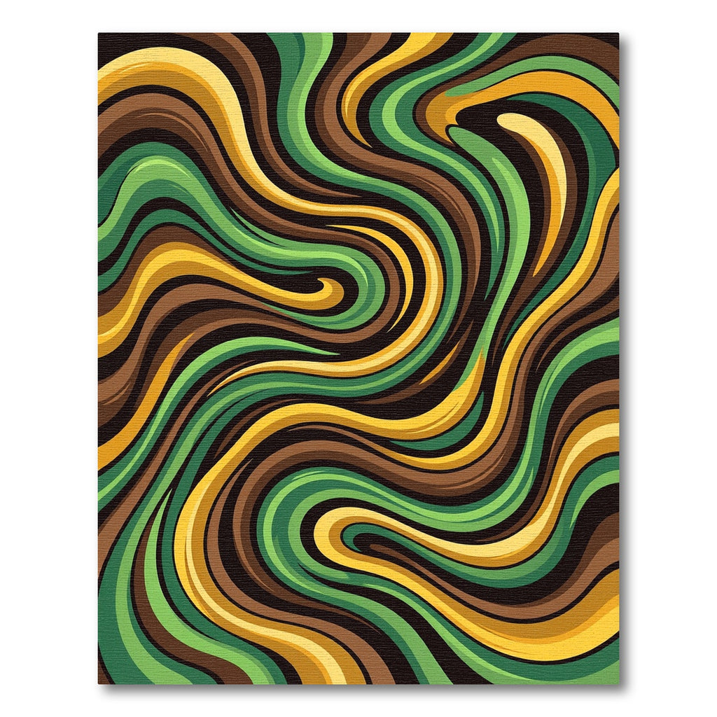Flowing Earthy Wave Abstract Abstract Organic Lines Rug