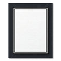 Minimalist Black Border White Canvas Rectangular Rug