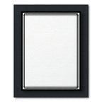 Minimalist Black Border White Canvas Rectangular Rug