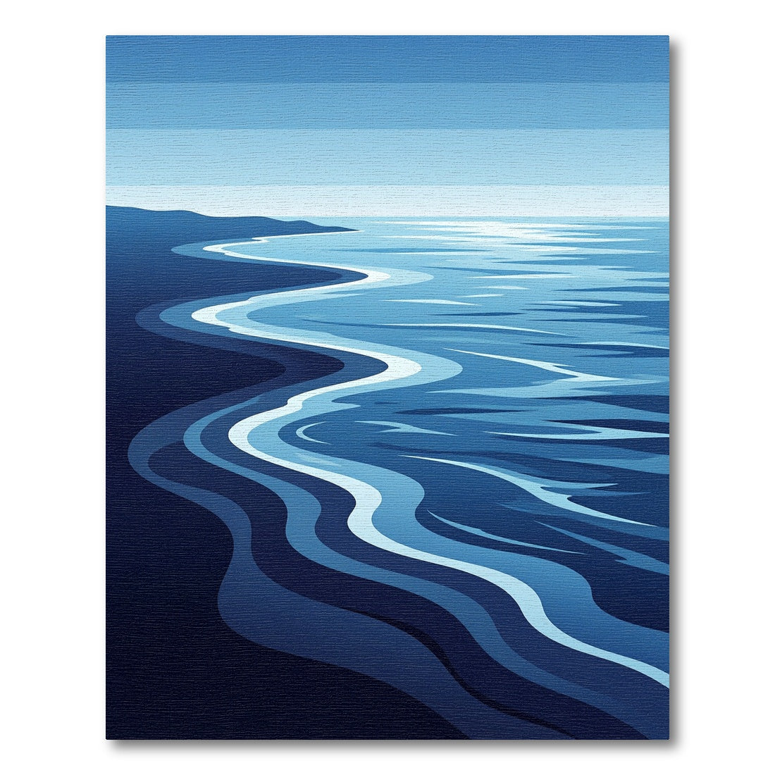 Modern Abstract Serene Ocean Wave Rug