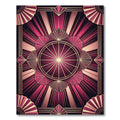 Crimson Pink Geometric Sunburst Rug