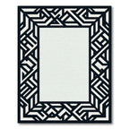 Bold Black White Geometric Framework Rug