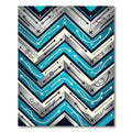 Geometric Teal Chevron Abstract Graphic Rug