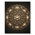 Golden Lotus Mandala Circle Rug