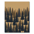 Earthy Toned Forest Pine Silhouette Rug
