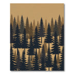 Earthy Toned Forest Pine Silhouette Rug