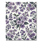Lavender Blossom Branch Artwork Rug