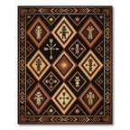 Earthy Diamond Tribal Figures Rug