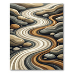 Abstract Earth Tone Zen River Rug