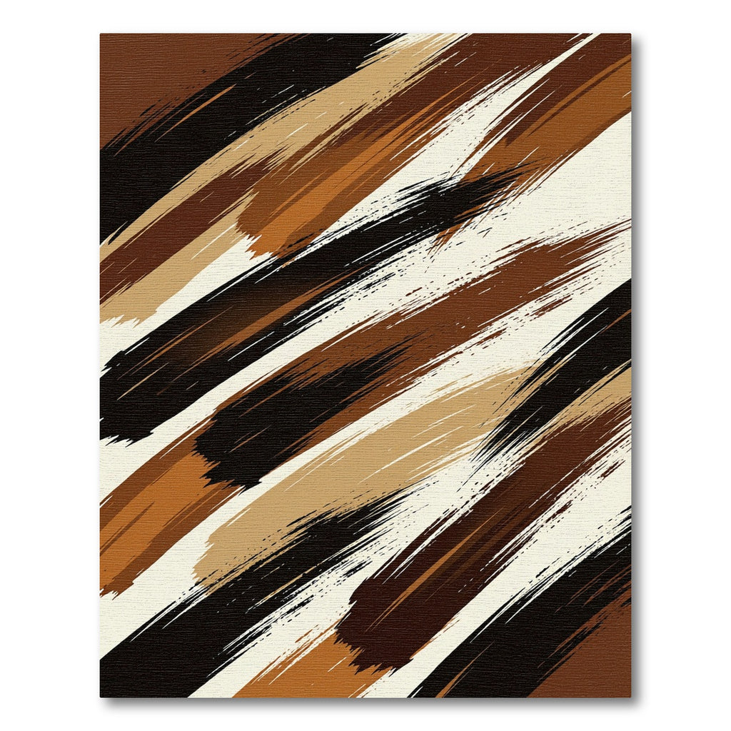 Earthy Tones Abstract Brush Strokes Rug