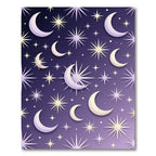 Celestial Midnight Lavender Starry Moon Rug