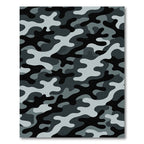Modern Charcoal Gray Camouflage Graphic Rug