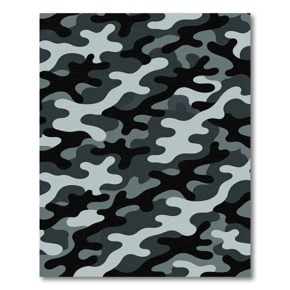 Modern Charcoal Gray Camouflage Graphic Rug
