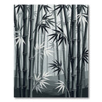 Monochromatic Bamboo Forest Foliage Rug