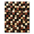 Textured Wood Grain Cubes Rug