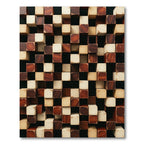 Textured Wood Grain Cubes Rug