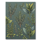 Green Herb Garden Botanical Arrangement Rug