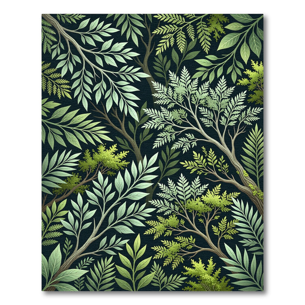 Verdant Forest Foliage Branches Rug