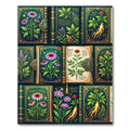 Botanical Golden Flora Forest Green Tapestry Rug