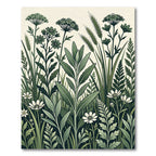 Botanical Green Wildflower Meadow Meadowscape Rug