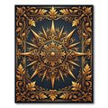 Ornate Golden Sunburst Filigree Medallion Rug