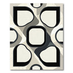 Minimalist Monochrome Abstract Geometric Curvature Rug